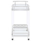 Jefferson - 2-Tier Glass Shelf Acrylic Bar Cart - Chrome