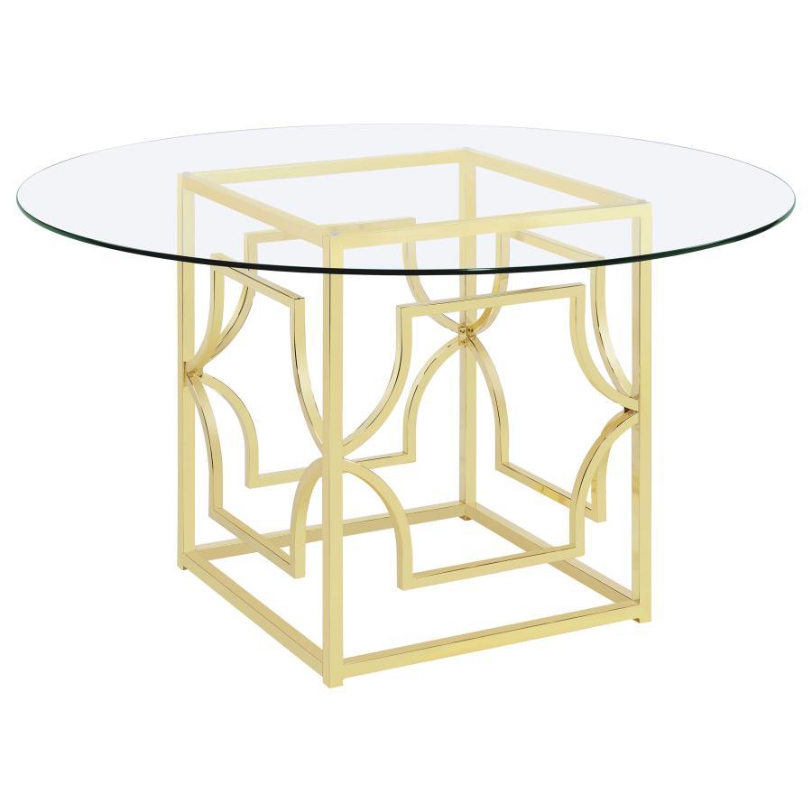 Starlight - Round Glass Top Metal Dining Table