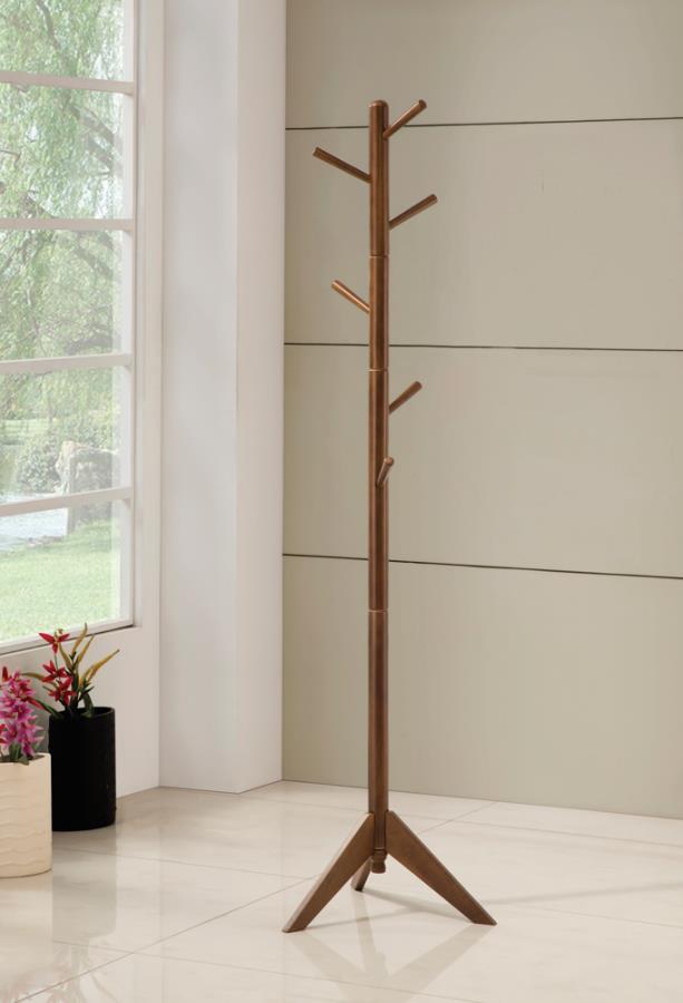 Devlin - 6 Hook Freestanding Wood Coat Rack Hat Hanger