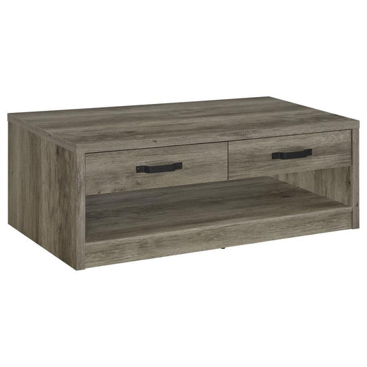 Felix - 2-Drawer Engineered Wood Coffee Table - Gray Driftwood