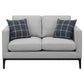 Apperson - Upholstered Track Arm Loveseat - Light Gray