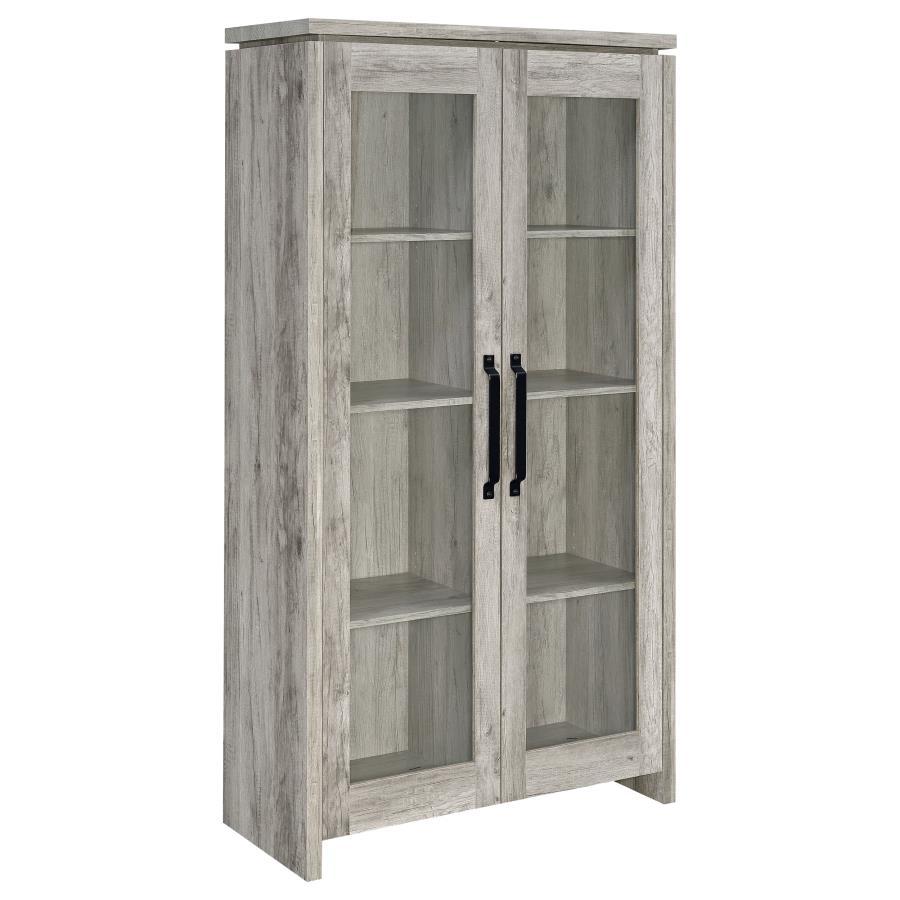 Alejo - 2 Door Engineered Wood Tall Cabinet - Gray Driftwood