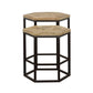 Adger - 2 Piece Hexagonal Nesting Tables - Natural And Black