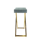 Gray Faux Leather and Gold Steel Crossed-Leg Console Table