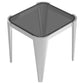 Desmond - Square Glass Top End Table - Pearl Silver