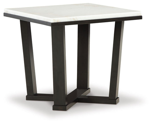 Fostead - White / Espresso - Square End Table