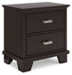 Covetown - Dark Brown - Two Drawer Night Stand