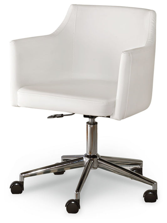 Baraga - White - Home Office Swivel Desk Chair