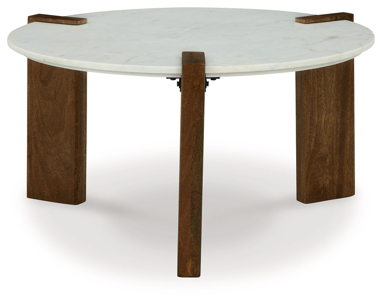 Isanti - White / Brown - Round Cocktail Table