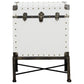 Nancy - Upholstered Vintage Side Table Storage Trunk - White