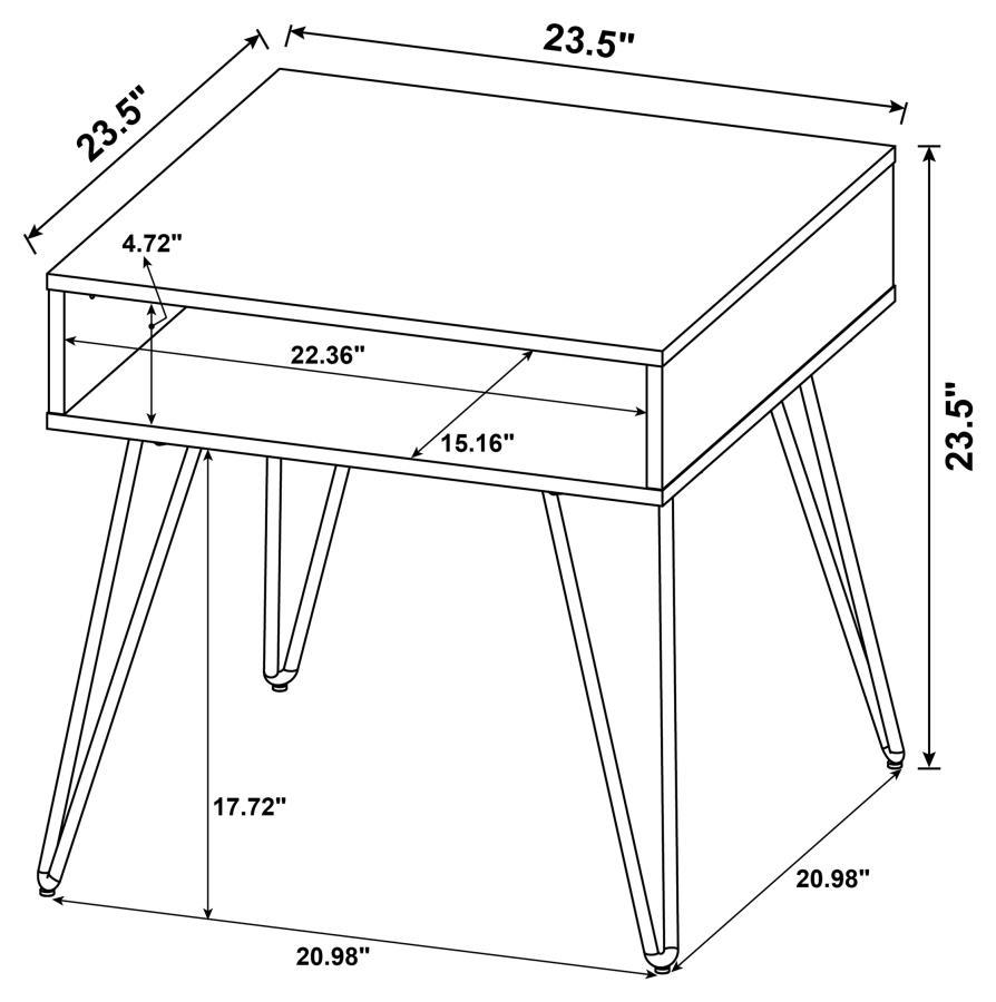 Fanning - Engineered Wood Side End Table - Golden Oak