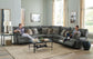 Como - Italian Leather Match Reclining Sectional