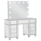 Allora - 9-Drawer Vanity Set With Lighting - Metallic Silver