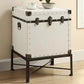 Nancy - Upholstered Vintage Side Table Storage Trunk - White