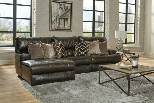 Como - 3 Piece Italian Leather Match Reclining Sofa