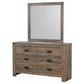 Frederick - 6-Drawer Dresser With Mirror - Weathered Oak