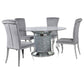 Ellie - Mirrored Pedestal Dining Table Set