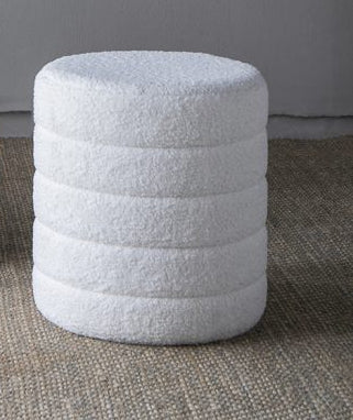 White Upholstered Stool