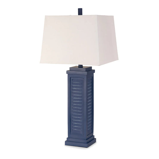 Navy Shutter Table Lamp