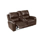 Linton - Leather Console Loveseat With Power Footrest