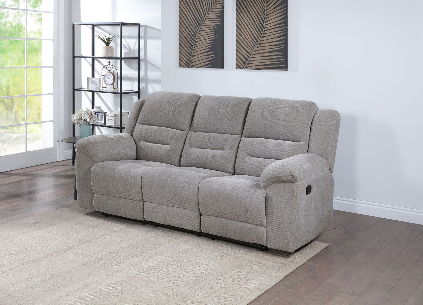 Gilson - Chenille Upholstered Reclining Sofa - Gray