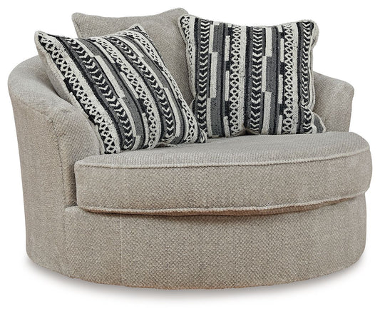 Calnita - Sisal - Oversized Swivel Accent Chair