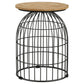 Bernardo - Round Wire Frame Side Table - Natural And Gunmetal