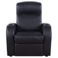 Cyrus - Upholstered Track Arm Recliner - Black