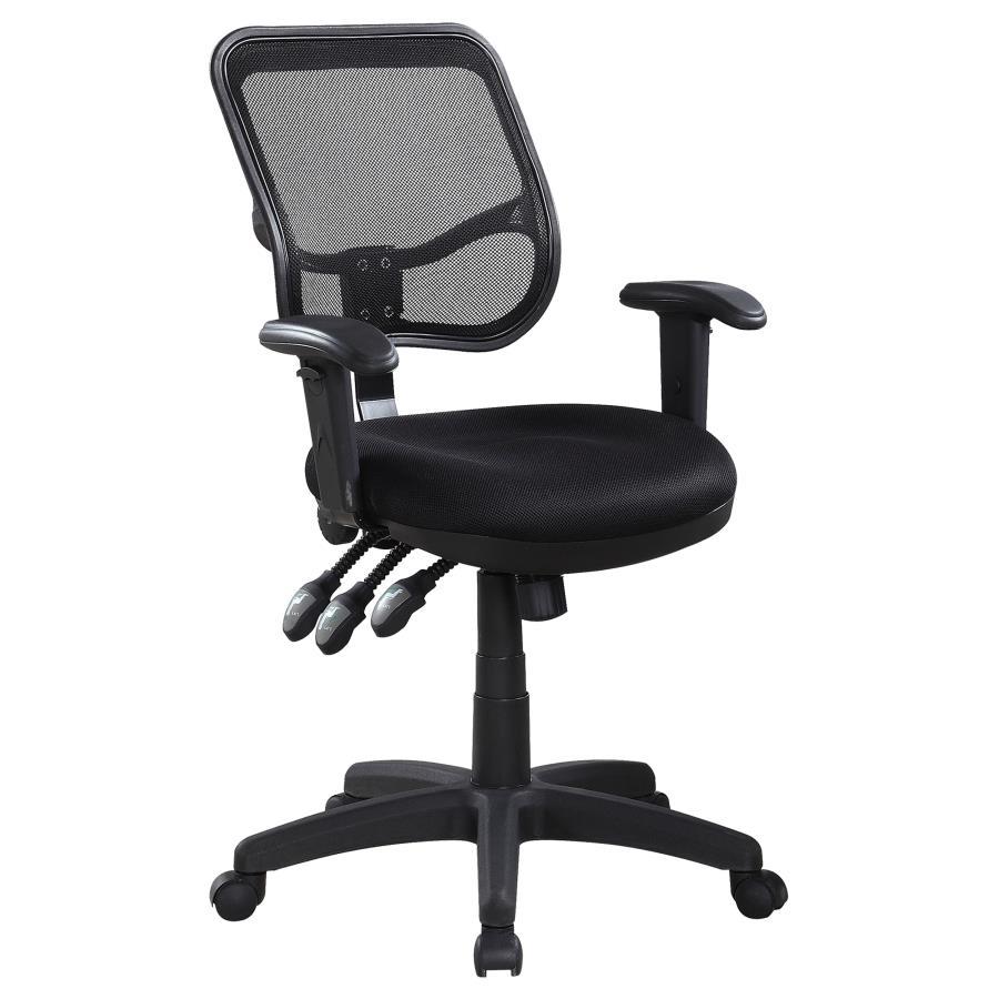 Rollo - Upholstered Adjustable Ergonomic Office Chair - Black