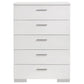 Felicity - 5-Drawer Bedroom Chest - White High Gloss