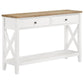 Hollis - 2-Drawer Wood Entryway Console Table - Brown And White