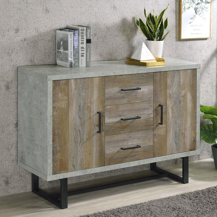 Abelardo - 3-Drawer Engineered Wood Cabinet - Weathered Oak