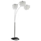 Miriam - Hanging Crystal Arc Floor Lamp - Chrome