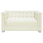 Chaviano - Upholstered Track Arm Loveseat - Pearl White