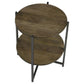 Axel - Round Accent Table With Open Shelf - Natural And Gunmetal