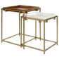 Bolden - 2 Piece Wood And Marble Top Nesting Table Set - Gold