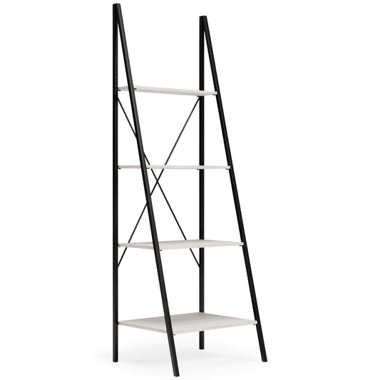 Bayflynn - White / Black - Bookcase - 4 Open Shelves