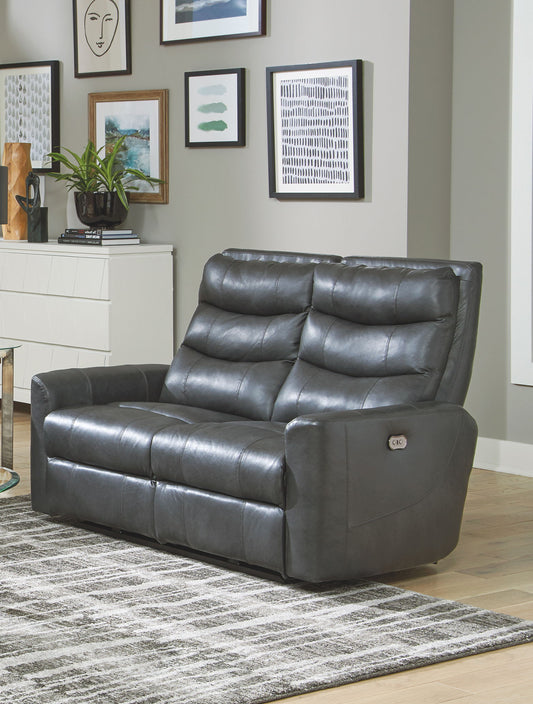 Bosa - Power Reclining Loveseat - Charcoal - Leather