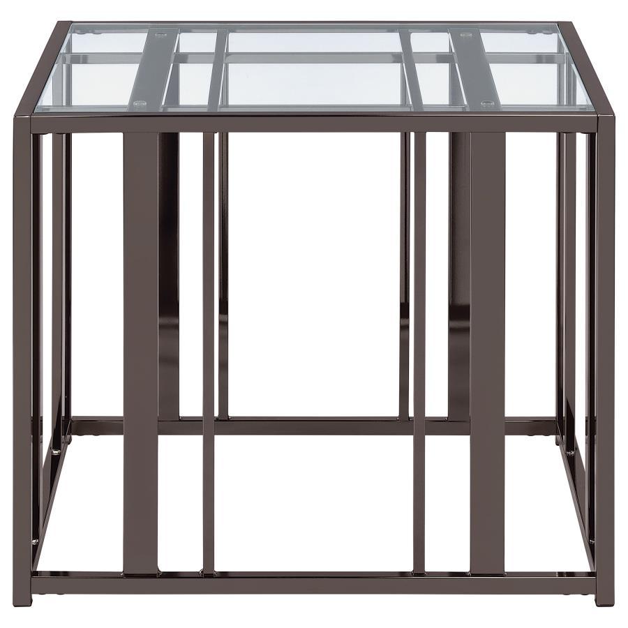 Adri - Rectangular Glass Top Side End Table