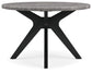 Glinari - Taupe / Black - Round Dining Room Table