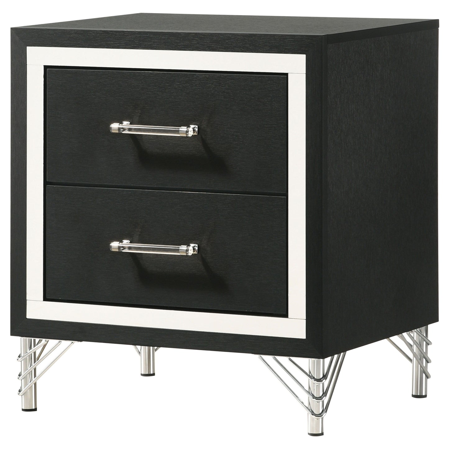 Lucia - 2-Drawer Nightstand Bedside Table - Black