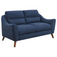 Gano - Upholstered Sloped Arm Loveseat - Navy Blue