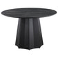 Camden - 5 Piece Round Faux Marble Top Dining Table Set - Black