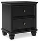 Lanolee - Black - Two Drawer Nightstand