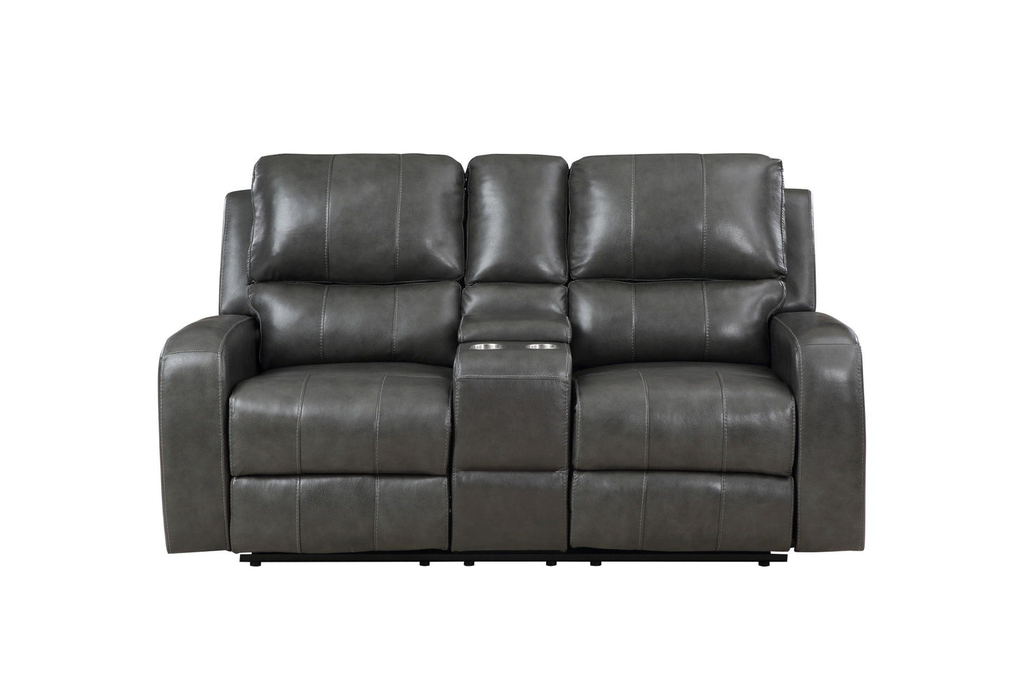 Linton - Leather Console Loveseat With Power Footrest