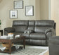 Atlas - Reclining Console Loveseat With Storage - Charcoal