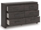 Prendonea - Charcoal - Six Drawer Dresser