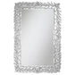 Cecily - Leaf Border Crystal Wall Mirror - Silver