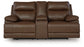 Vonryan - Tobacco - Power Reclining Loveseat With Console / Adj Headrest