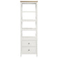 Hollis - 4-Shelf Wood Media Tower With Drawers - Brown And White